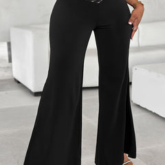  Wide Leg Trousers High Rise Cross Waist