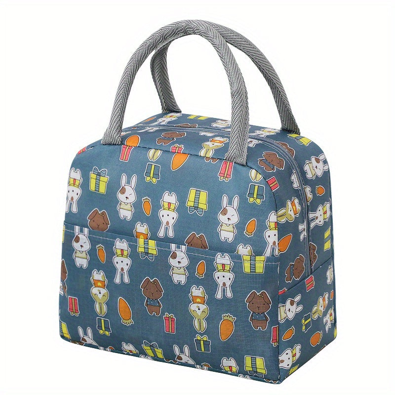 Animal Printed Insulated Lunch Bag - Leakproof Freezable Cooler Bag