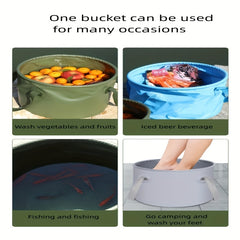 Collapsible PVC Bucket 7L Water Basin for Camping & Fishing