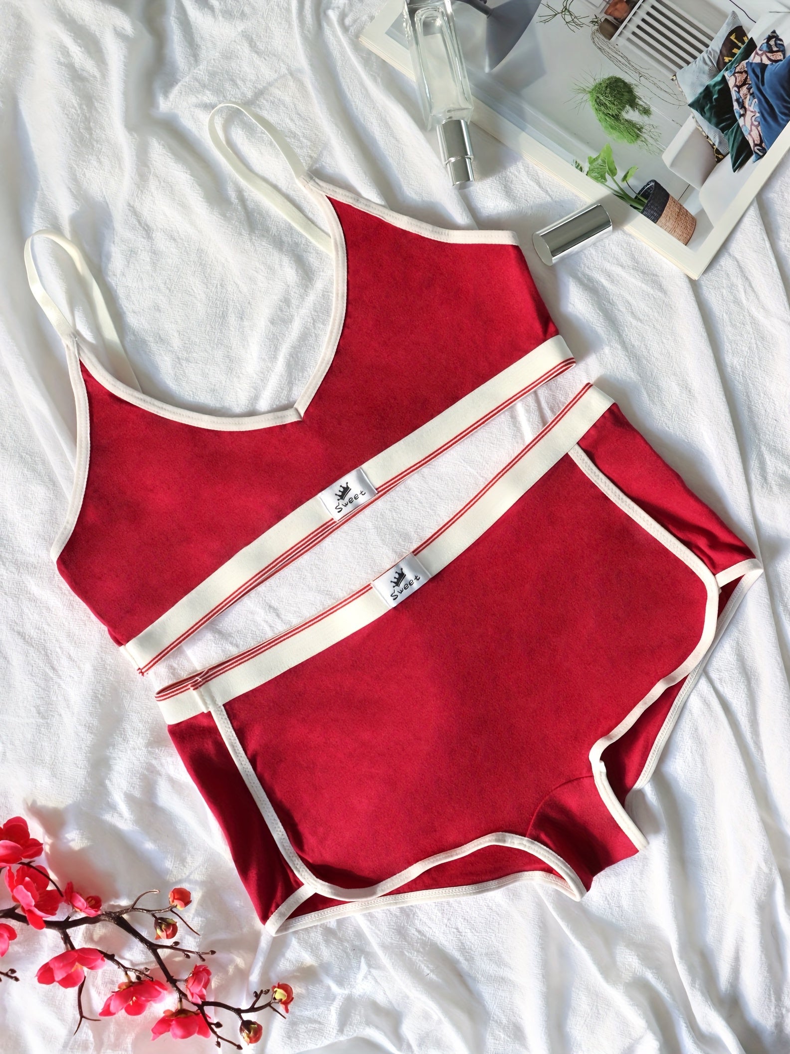 Colorblock Trim Bra & Panties Set