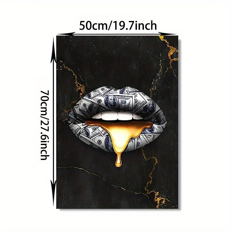 Creative Graffiti Mouth Wall Decor Canvas Painting 15.7x23.6in Unframed