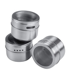 Magnetic Spice Tins Set Stainless Steel Spice Storage Container