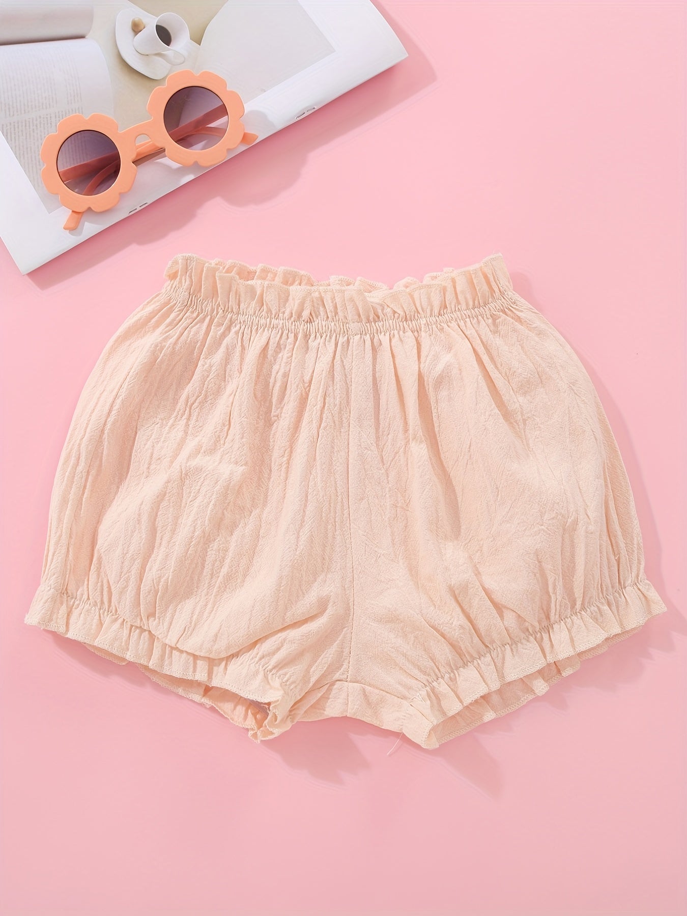 Toddler Girls Cotton Ruffle Trim Shorts Kids Summer Clothes