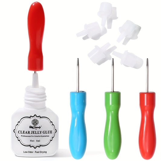 6pcs Blocking Needle Opener & Glue Nozzle Caps Set