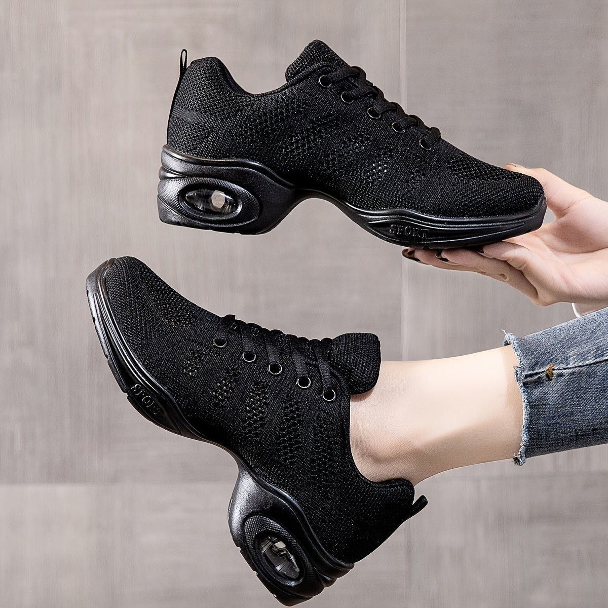 Women's Lightweight Flying Woven Running Shoes Arch Support Air Cushion