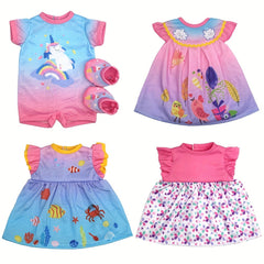 Animal Pattern Doll Clothes for 10-17 Inch Newborn Dolls