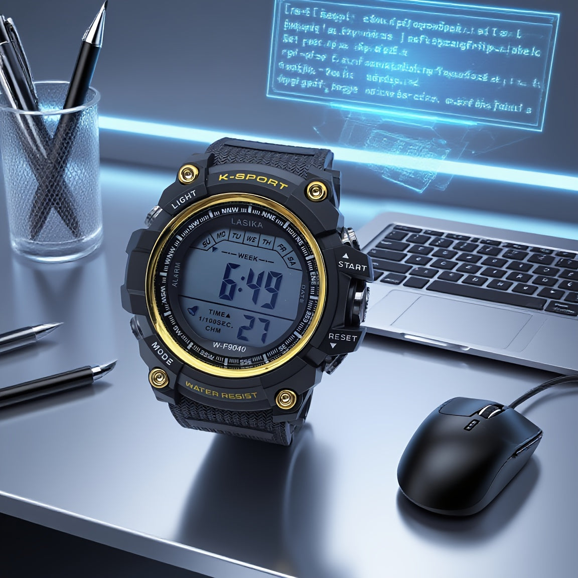 Boys Waterproof Timer Watch Alarm Clock Luminous Display Sports Student Watches