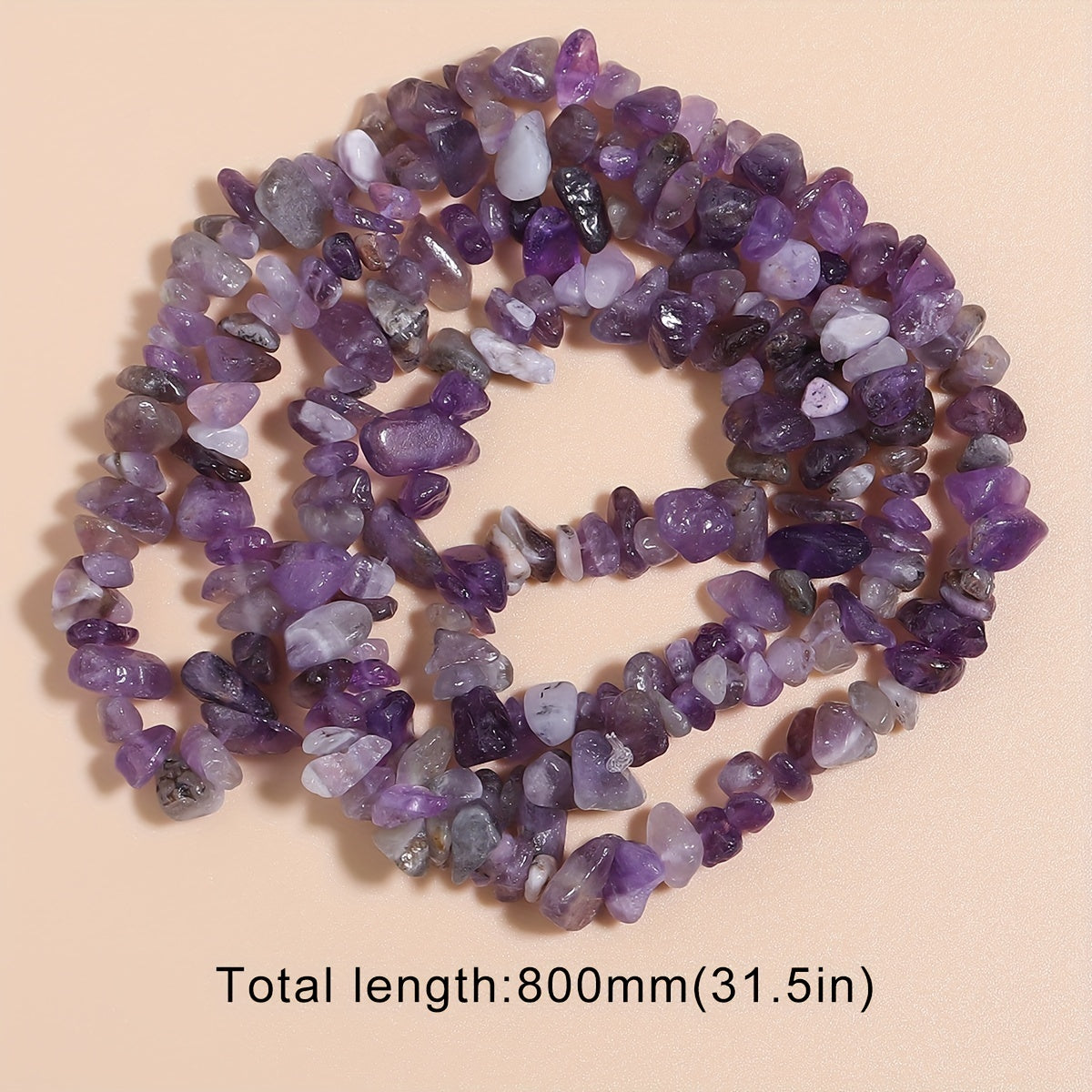 Vintage Boho Stone Beaded Chain Necklace Jewelry