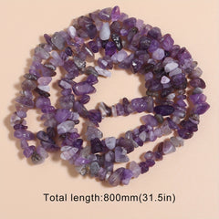 Vintage Boho Stone Beaded Chain Necklace Jewelry