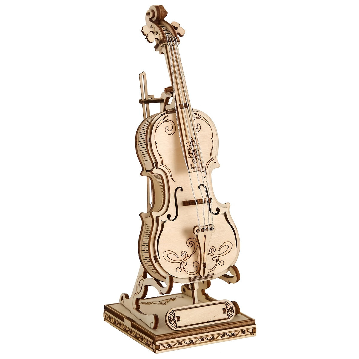 DIY Wooden Puzzle Violin 3D Game Puzzle Creative Toy Musical Instrument