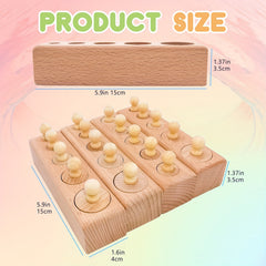 Wooden Cylinder Puzzle Toy Set 4pcs Educational Material Perception Tool