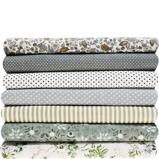 7pcs 24 89 24 Gray Fabric Square Printing Process Quilted Fabric