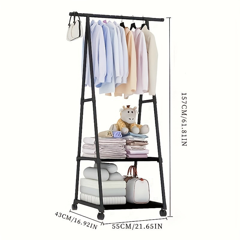 Triangular Coat Rack Pulley Version 2 Layer Rolling Coat Rack