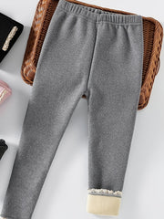 Girls Soft Fleece Lined Leggings Pants Kids Clothes