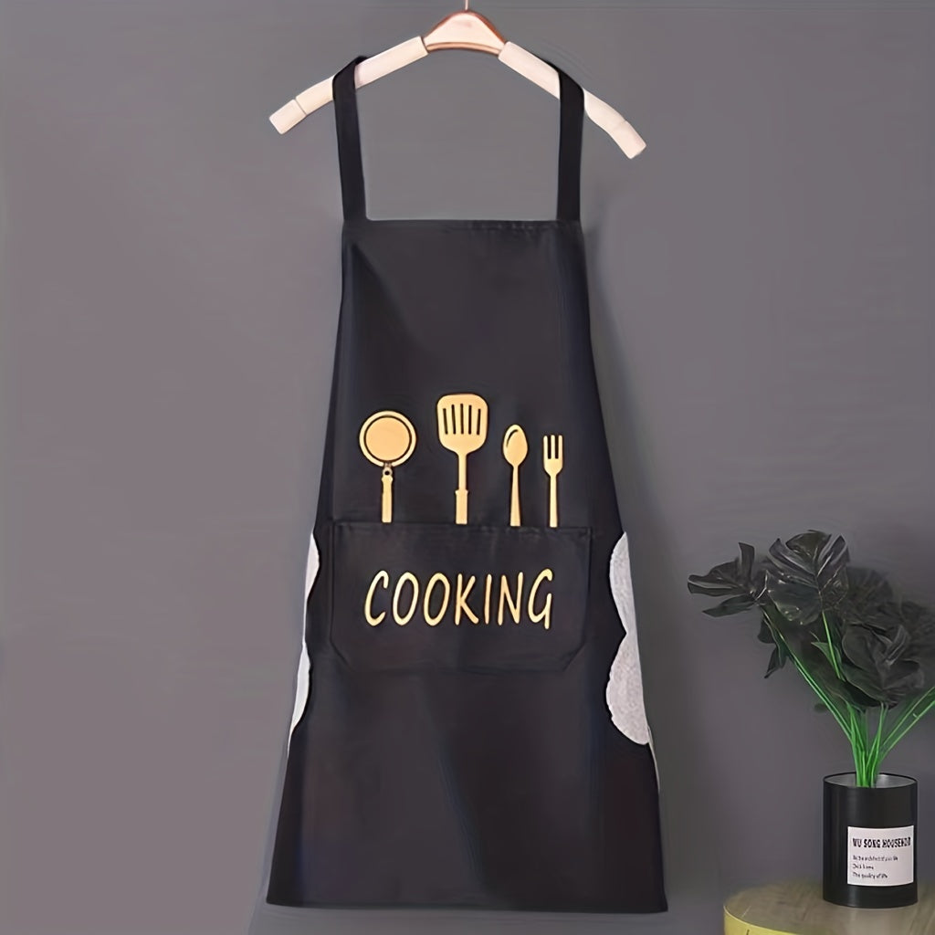 Waterproof Nylon Apron for Men & Women, Stain Resistant Kitchen Cooking Apron