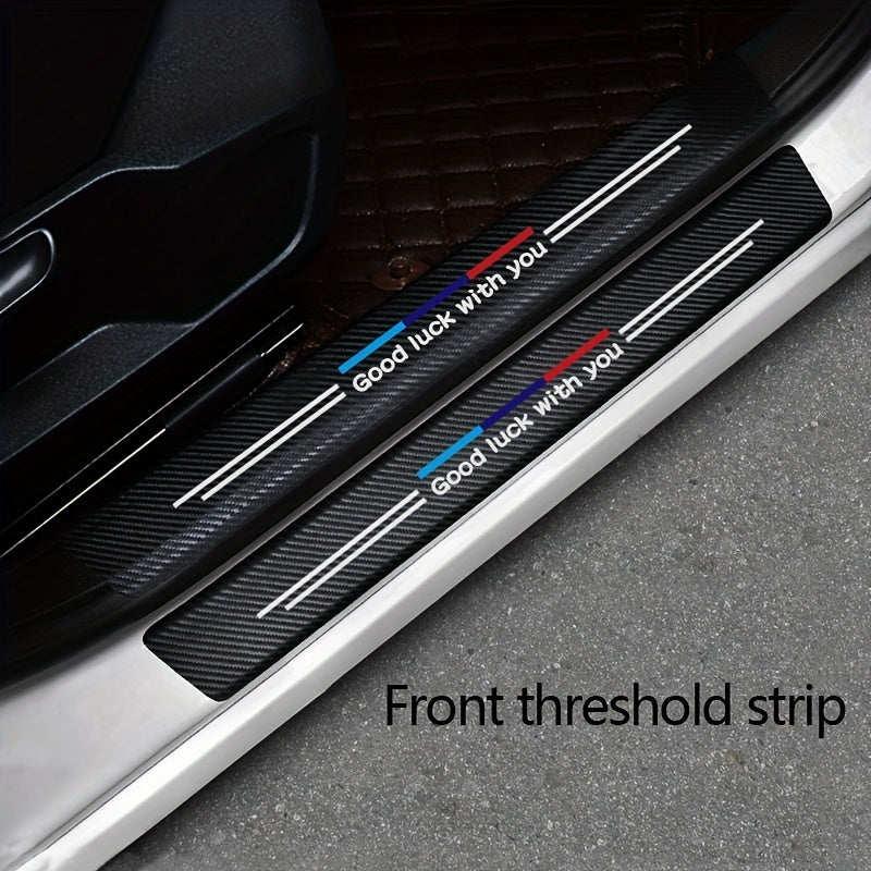 4 Pack Car Threshold Strip Anti-Stamping Door Welcome Foot Pedal Protection