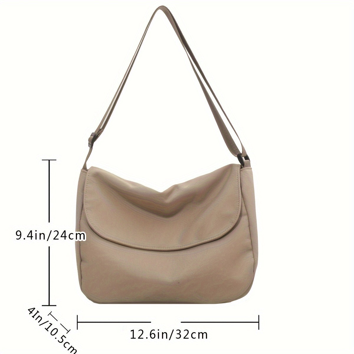 Large Capacity Nylon Crossbody Hobo Bag Adjustable Strap