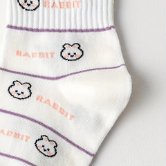 3 Pairs Cartoon Animal Print Socks Comfy Crew Short Women's Stockings Hosiery