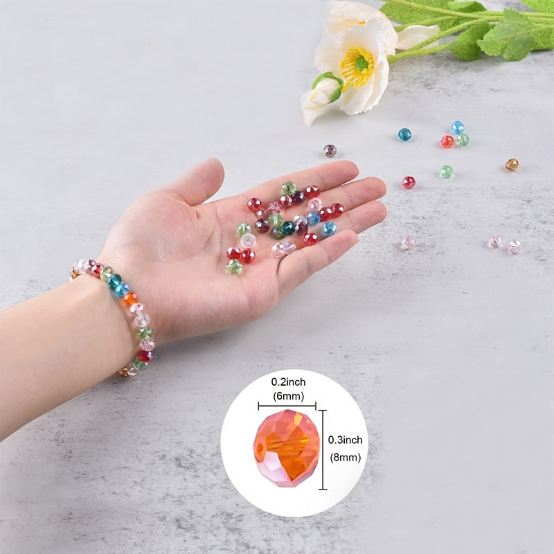 35pcs Crystal Rondelle Beads for Jewelry Making