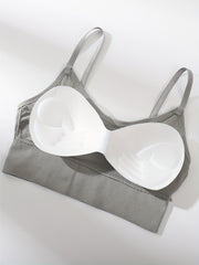 3pcs Solid Cami Tops Soft & Comfy Crop Top Women's Lingerie