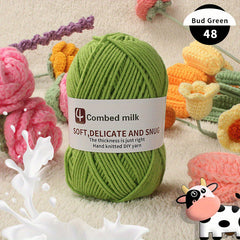6pcs 4 Strands Combed Cotton Yarn For DIY Crochet Knitting Sweater Doll Flower