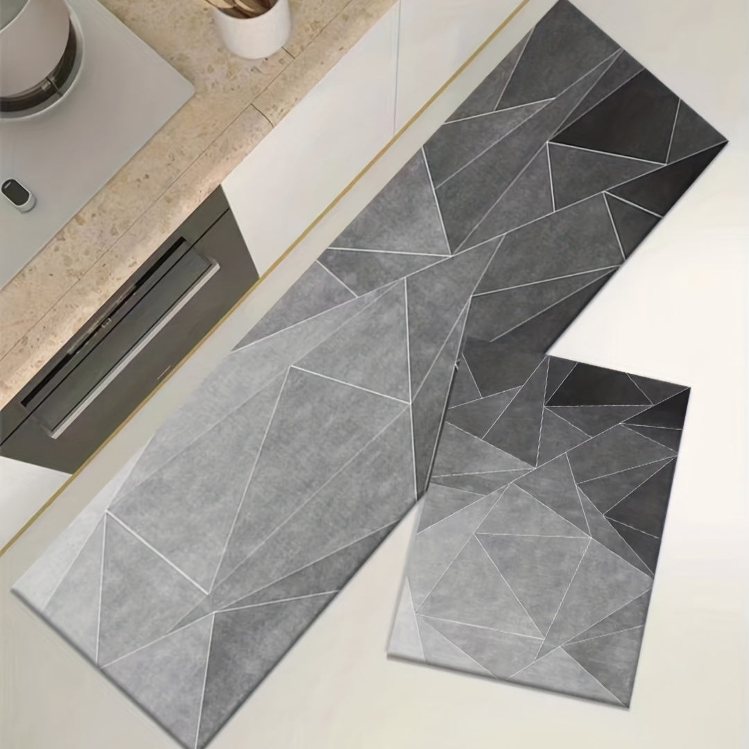 Non Slip Geometric Kitchen Floor Mat Soft and Durable Rug