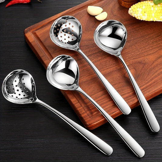 Slotted Spoon Stainless Steel Long Handle Hot Pot Soup Ladle