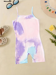 Tie Dye Cami Rompers for Toddler Girls
