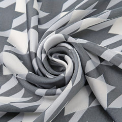 Gray Houndstooth Print Silk Scarf for Women