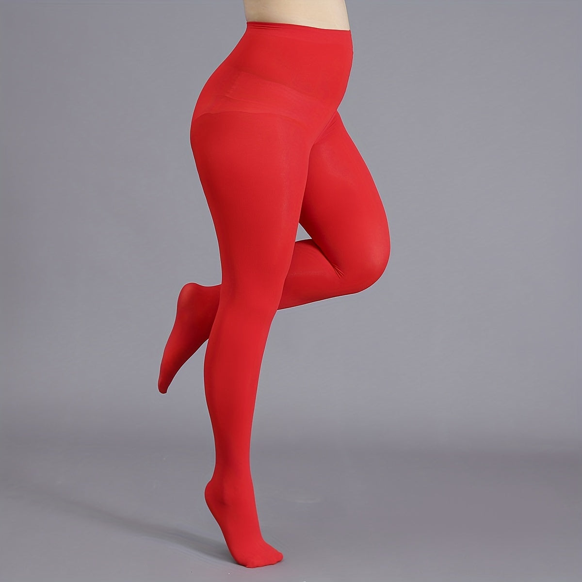  Solid High Rise Stretchy Stockings & Hosiery