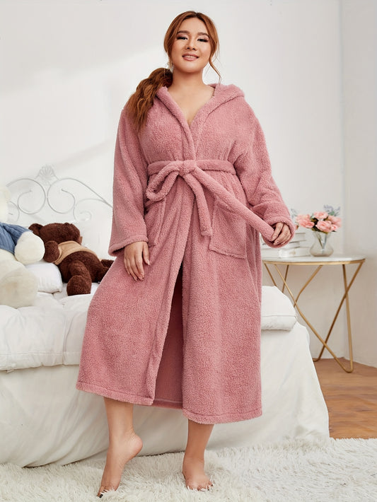  Women's Hooded Flannel Robe with Ears