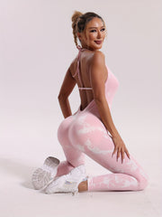 Sexy Tie Dye Halter Neck Sports Jumpsuits