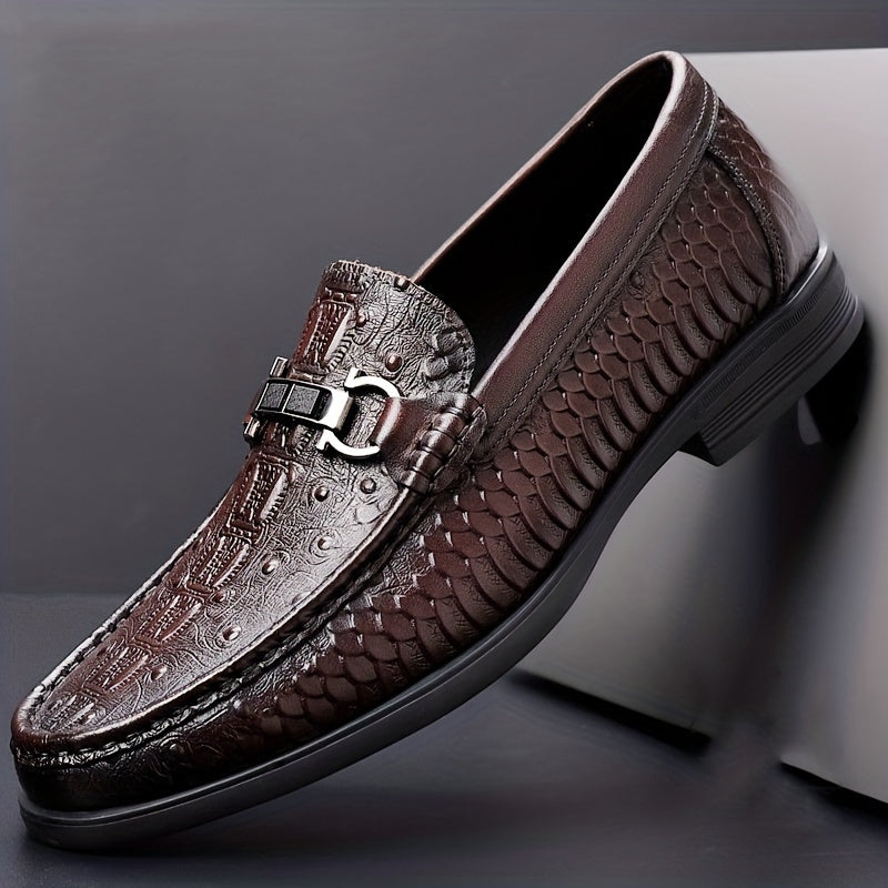 Men's Horsebit Loafer Slip On Textured Shoes