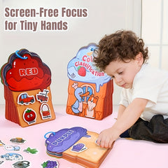 Interactive Activity Book with Reusable Stickers - Shape & Word Matching Game