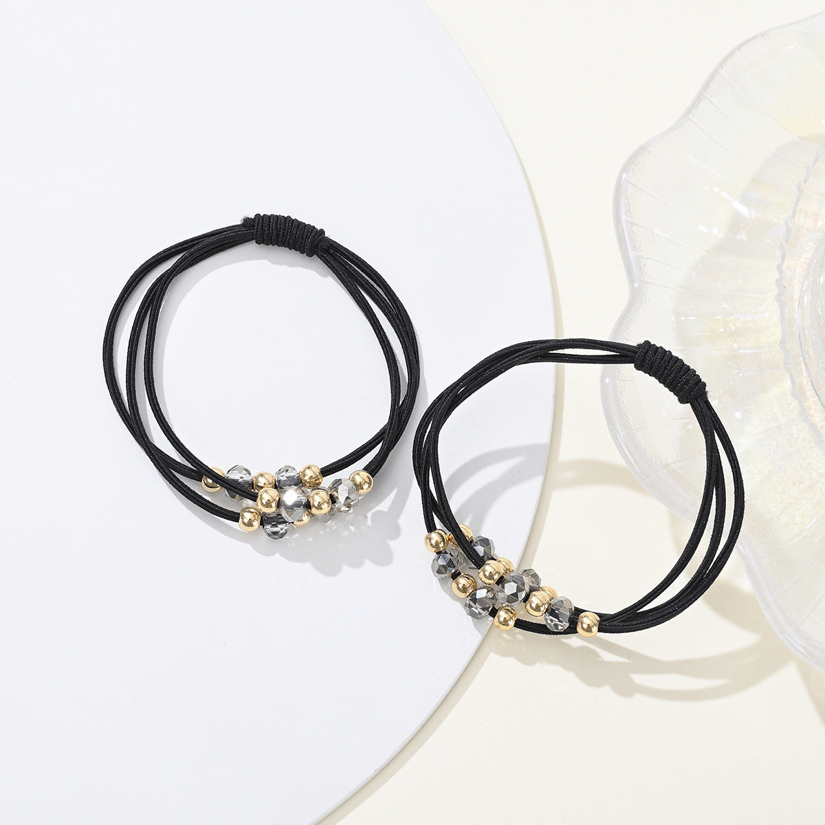 2pcs Bracelet Hair Ties Decorative Ponytail Holders Elastic Hair Bands
