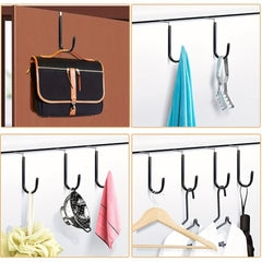 2pcs Over The Door Hook Heavy Duty Metal Hanger for Towels Clothes Bags Cubicle
