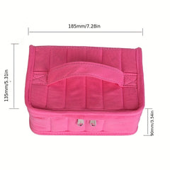 Essential Oil Organizer Case Holds 17 Bottles Double Zipper Portable Handle