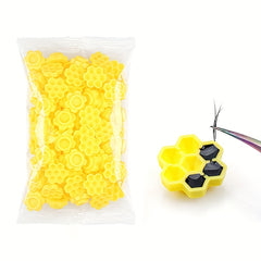 100 Pcs Glue Holder Eyelash Extension Grafting Cup Honeycomb Shape Beauty Tool