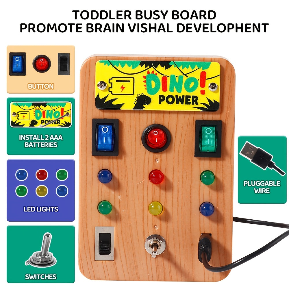 Wooden Dinosaur Chessboard Toy with Music