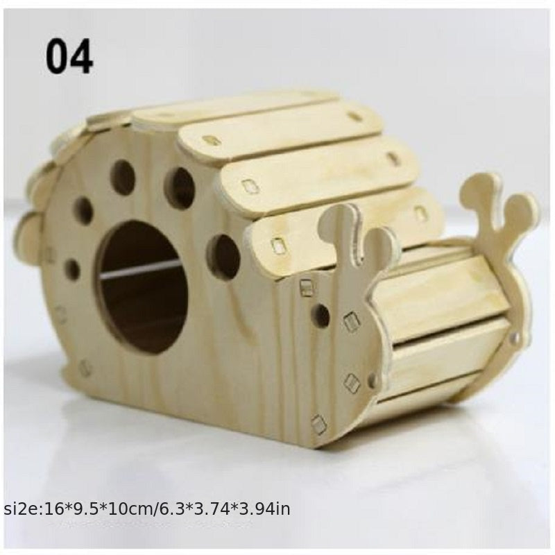 Hamster Wooden House Swing Nest Cage Supplies