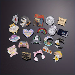 8pcs Animal Brooch for Men Creative Cartoon Geometric Small Gift Accessories