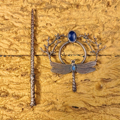 Boho Dragonfly Moonstone Hairpin - Party Accessory