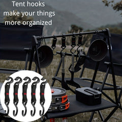 5 pcs Camping Rack Hook for Coats & Tents, High Load Capacity