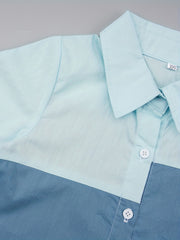 Boys Asymmetrical Block Top Non Stretch Shirt