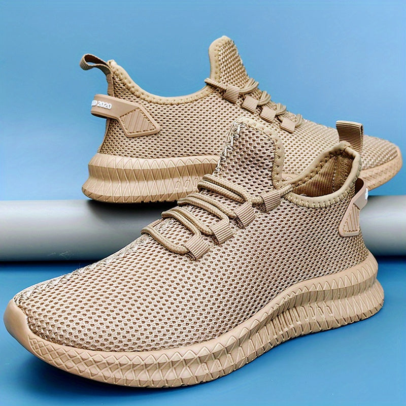 Men's Breathable Mesh Lace-up Sneakers Casual Outdoor Shoes
