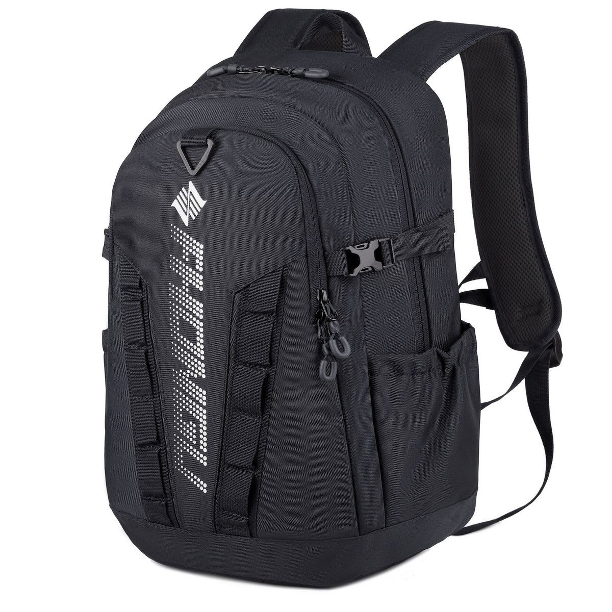Casual Letter Print Zipper Backpack Large Capacity Travel Storage Rucksack