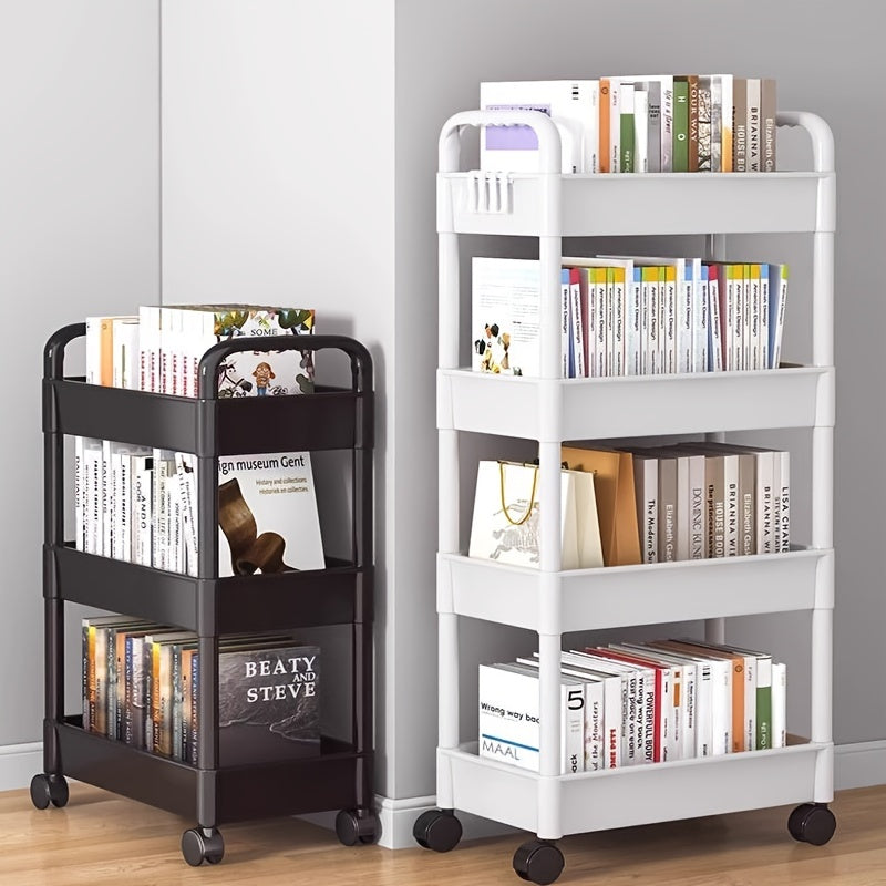Pulley Movable Push Frame Storage Cart with Wheels