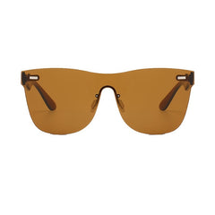 Oversize Rimless Sunglasses One Piece Mirror Colorful Lens UV400