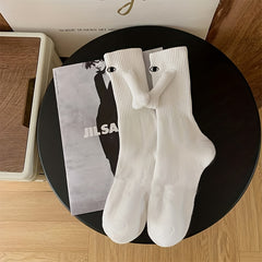 2 Pairs Couple Funny Socks with Magnetic Hand Dolls