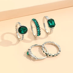 Delicate Gemstone Finger Ring Set for Women Girls